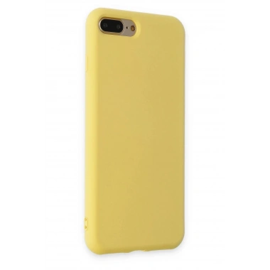 Mey İthalat®  iPhone 7 Plus Kılıf Nano içi Kadife Silikon - Sarı