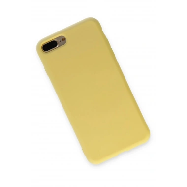 Mey İthalat®  iPhone 7 Plus Kılıf Nano içi Kadife Silikon - Sarı
