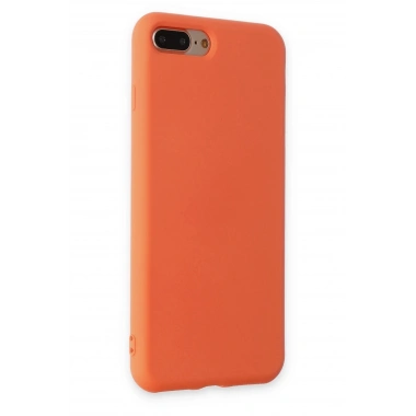 Mey İthalat®  iPhone 7 Plus Kılıf Nano içi Kadife Silikon - Turuncu