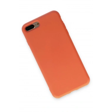 Mey İthalat®  iPhone 7 Plus Kılıf Nano içi Kadife Silikon - Turuncu