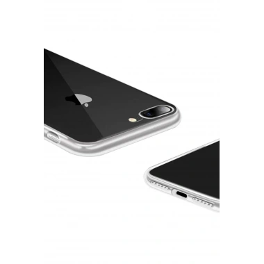 Mey İthalat®  iPhone 8 Plus Kılıf Lüx Şeffaf Silikon