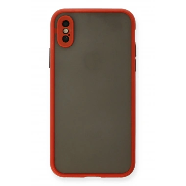 Mey İthalat®  iPhone X Kılıf Montreal Silikon Kapak - Kırmızı