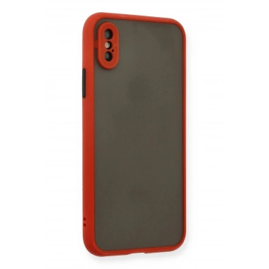 Mey İthalat®  iPhone X Kılıf Montreal Silikon Kapak - Kırmızı