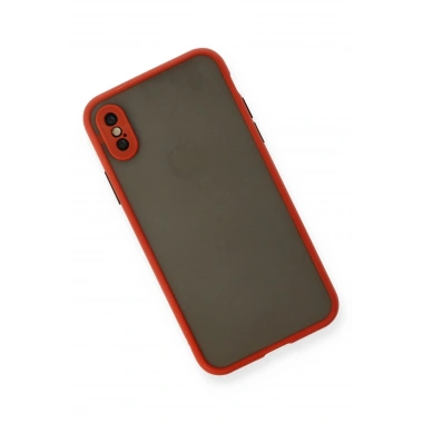 Mey İthalat®  iPhone X Kılıf Montreal Silikon Kapak - Kırmızı