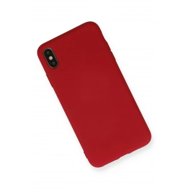 Mey İthalat®  iPhone X Kılıf Nano içi Kadife Silikon - Kırmızı