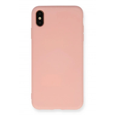 Mey İthalat®  iPhone X Kılıf Nano içi Kadife Silikon - Pudra
