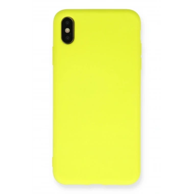 Mey İthalat®  iPhone X Kılıf Nano içi Kadife Silikon - Sarı