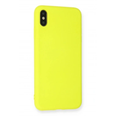 Mey İthalat®  iPhone X Kılıf Nano içi Kadife Silikon - Sarı