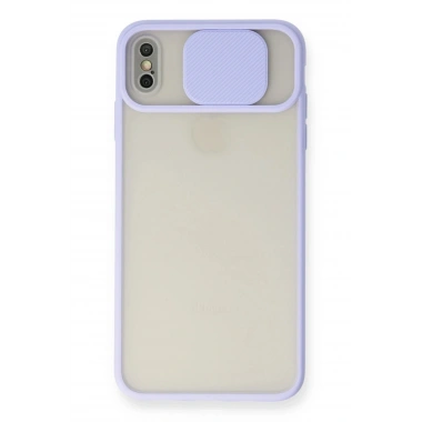 Mey İthalat® iPhone X Kılıf Palm Buzlu Kamera Sürgülü Silikon - Lila