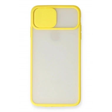 Mey İthalat® iPhone X Kılıf Palm Buzlu Kamera Sürgülü Silikon - Sarı