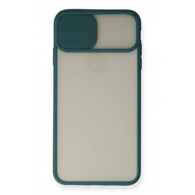 Mey İthalat® iPhone X Kılıf Palm Buzlu Kamera Sürgülü Silikon - Yeşil