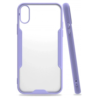 Mey İthalat®  iPhone X Kılıf Platin Silikon - Lila