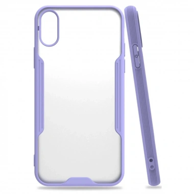 Mey İthalat®  iPhone X Kılıf Platin Silikon - Lila