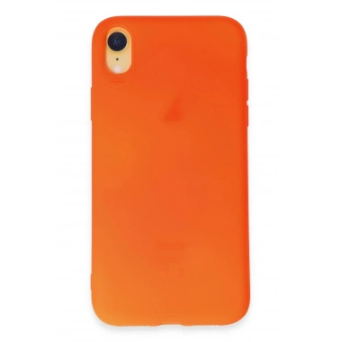 Mey İthalat®  iPhone XR Kılıf First Silikon - Parlak Turuncu