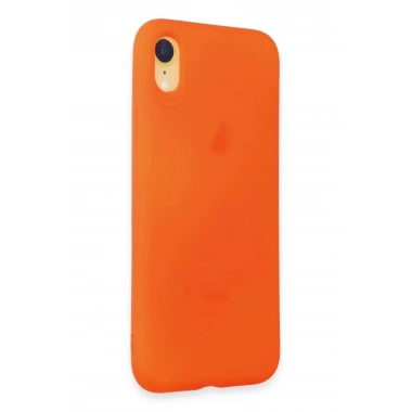 Mey İthalat®  iPhone XR Kılıf First Silikon - Parlak Turuncu