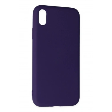 Mey İthalat®  iPhone XR Kılıf Nano içi Kadife Silikon - Mor