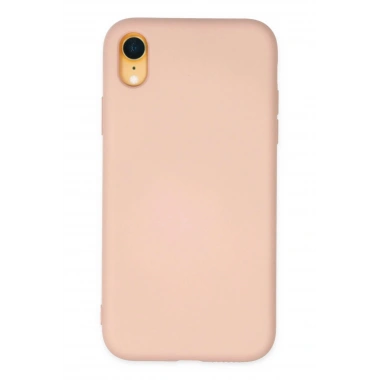 Mey İthalat®  iPhone XR Kılıf Nano içi Kadife Silikon - Pudra