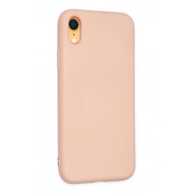 Mey İthalat®  iPhone XR Kılıf Nano içi Kadife Silikon - Pudra