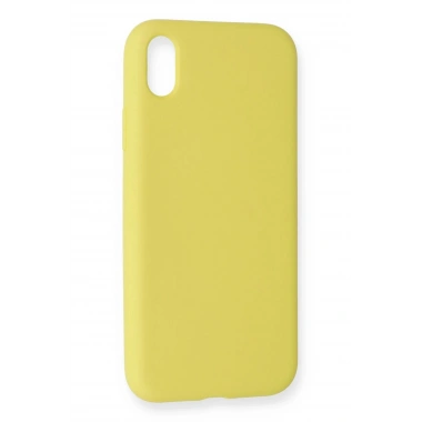 Mey İthalat®  iPhone XR Kılıf Nano içi Kadife Silikon - Sarı