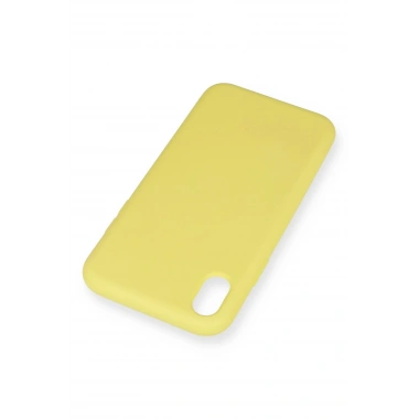 Mey İthalat®  iPhone XR Kılıf Nano içi Kadife Silikon - Sarı