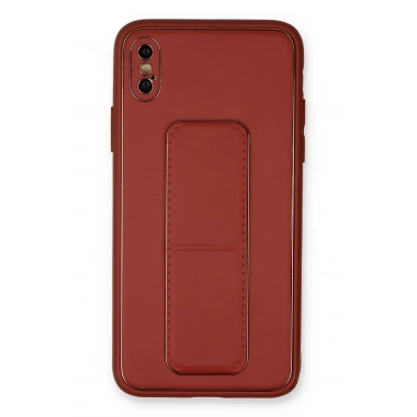 Mey İthalat®  iPhone XS Max Kılıf Coco Deri Standlı Kapak - Fuşya