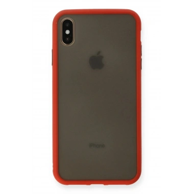 Mey İthalat®  iPhone XS Max Kılıf Montreal Silikon Kapak - Kırmızı