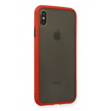 Mey İthalat®  iPhone XS Max Kılıf Montreal Silikon Kapak - Kırmızı