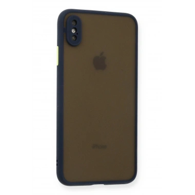 Mey İthalat®  iPhone XS Max Kılıf Montreal Silikon Kapak - Lacivert
