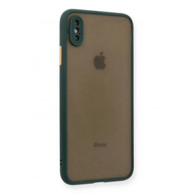 Mey İthalat®  iPhone XS Max Kılıf Montreal Silikon Kapak - Yeşil