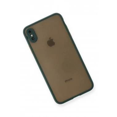 Mey İthalat®  iPhone XS Max Kılıf Montreal Silikon Kapak - Yeşil