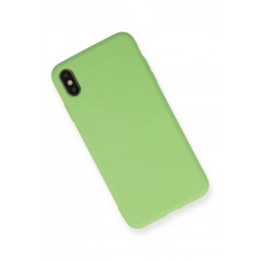 Mey İthalat®  iPhone XS Max Kılıf Nano içi Kadife Silikon - Açık Yeşil
