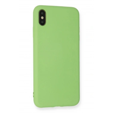 Mey İthalat®  iPhone XS Max Kılıf Nano içi Kadife Silikon - Açık Yeşil