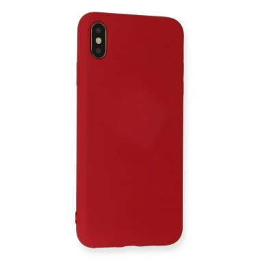 Mey İthalat®  iPhone XS Max Kılıf Nano içi Kadife Silikon - Kırmızı