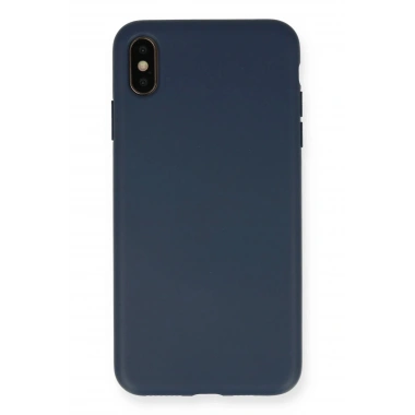 Mey İthalat®  iPhone XS Max Kılıf Nano içi Kadife Silikon - Lacivert