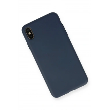 Mey İthalat®  iPhone XS Max Kılıf Nano içi Kadife Silikon - Lacivert