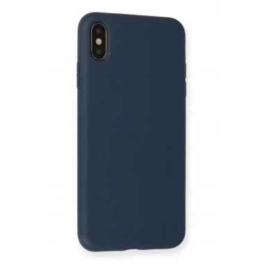 Mey İthalat®  iPhone XS Max Kılıf Nano içi Kadife Silikon - Lacivert