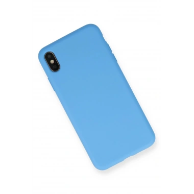 Mey İthalat®  iPhone XS Max Kılıf Nano içi Kadife Silikon - Mavi
