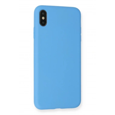 Mey İthalat®  iPhone XS Max Kılıf Nano içi Kadife Silikon - Mavi