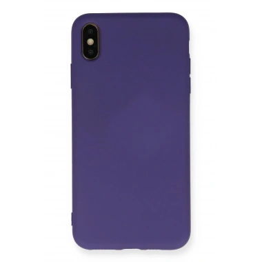 Mey İthalat®  iPhone XS Max Kılıf Nano içi Kadife Silikon - Mor