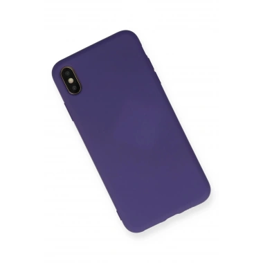 Mey İthalat®  iPhone XS Max Kılıf Nano içi Kadife Silikon - Mor