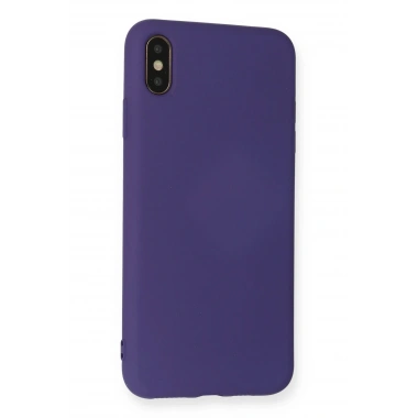Mey İthalat®  iPhone XS Max Kılıf Nano içi Kadife Silikon - Mor