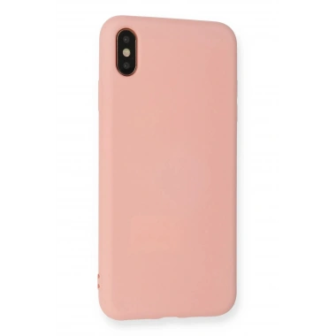 Mey İthalat®  iPhone XS Max Kılıf Nano içi Kadife Silikon - Pudra