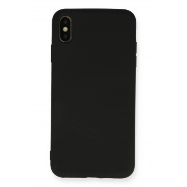 Mey İthalat®  iPhone XS Max Kılıf Nano içi Kadife Silikon - Siyah