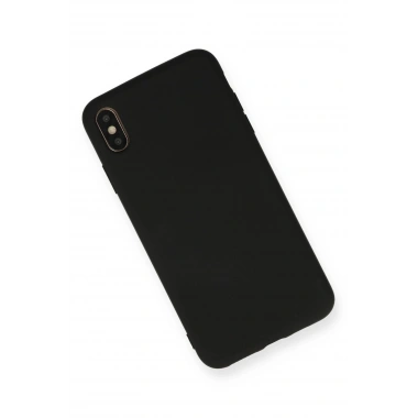Mey İthalat®  iPhone XS Max Kılıf Nano içi Kadife Silikon - Siyah