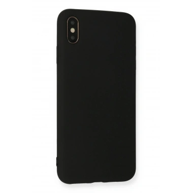 Mey İthalat®  iPhone XS Max Kılıf Nano içi Kadife Silikon - Siyah