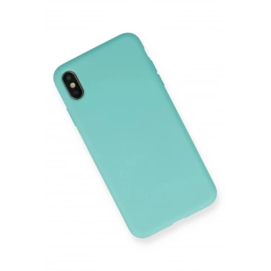 Mey İthalat®  iPhone XS Max Kılıf Nano içi Kadife Silikon - Turkuaz