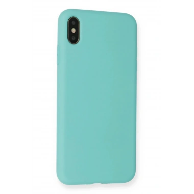 Mey İthalat®  iPhone XS Max Kılıf Nano içi Kadife Silikon - Turkuaz