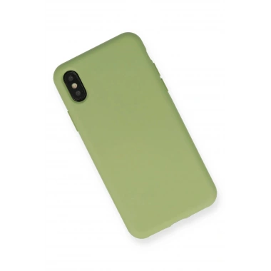 Mey İthalat®  iPhone XS Max Kılıf Nano içi Kadife Silikon - Yeşil
