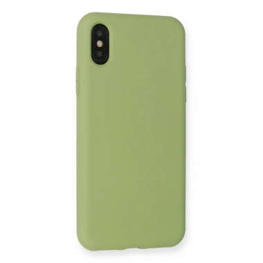 Mey İthalat®  iPhone XS Max Kılıf Nano içi Kadife Silikon - Yeşil
