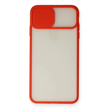Mey İthalat® iPhone XS Max Kılıf Palm Buzlu Kamera Sürgülü Silikon - Kırmızı